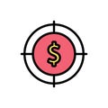 Target, dollar icon. Simple color with outline vector elements of economy icons for ui and ux, website or mobile application