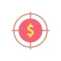 Target, dollar icon. Simple color vector elements of economy icons for ui and ux, website or mobile application