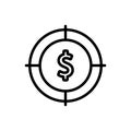 Target, dollar icon. Simple line, outline vector elements of economy icons for ui and ux, website or mobile application