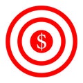 Target earnings. Business icon. Vector illustration isolated on white background Royalty Free Stock Photo