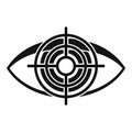 Target eye examination icon, simple style