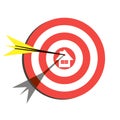 Target Flat Icon Design. Aim with House Royalty Free Stock Photo