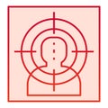 Target flat icon. Shooting target vector illustration isolated on white. Aim gradient style design, designed for web and