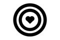 target flat icon valentines day symbol black glyph sign artwork Royalty Free Stock Photo