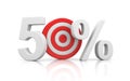 Target form the number 50 percent. Sale metaphors