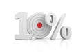 Target form the number 10 percent. Sale metaphors Royalty Free Stock Photo