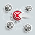 Target Gears Cut Arrow PiAd Royalty Free Stock Photo