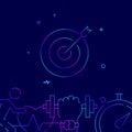 Target, goal achievement gradient line icon, vector illustration