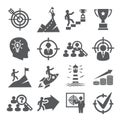 Target and Goal Icons on white background Royalty Free Stock Photo