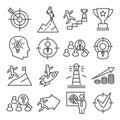 Target and Goal Line Icons on white background Royalty Free Stock Photo