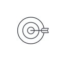 Target, goal, success marketing concept, arrow center thin line icon. Linear vector symbol