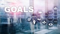 Target Goals Expectations Achievement Graphic Concept. Business development to success and growing growth. Royalty Free Stock Photo