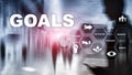 Target Goals Expectations Achievement Graphic Concept. Business development to success and growing growth. Royalty Free Stock Photo