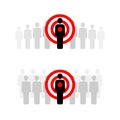 Target group - people team with aim in center Royalty Free Stock Photo