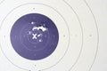 Target Gun With Bullet Holes. Classic Paper Shooting Target. Holes In Target. Royalty Free Stock Photo