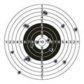 Target Gun With Bullet Holes Vector. Classic Paper Shooting Target Illustration. Holes In Target. For Sport, Hunters Royalty Free Stock Photo