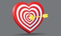 Target heart with golden Amur arrow