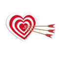 Target heart icon art web. Amorousness concept