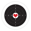 Target heart love vector with numbers for shooting range. A round target with a marked bull`s-eye for shooting practice on the