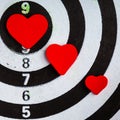 Target with hearts bullseye as love background Royalty Free Stock Photo