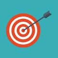 Target hit in the center by arrows Royalty Free Stock Photo