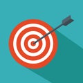 Target hit in the center by arrows Royalty Free Stock Photo