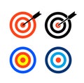 Target, hit mark. Target with an arrow. Darts hit symbol
