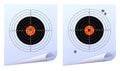 Target with holes from the shots Royalty Free Stock Photo