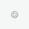 Target house icon sticker isolated on gray background Royalty Free Stock Photo