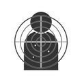 Target in human form for shooting. Black silhouette with circles Royalty Free Stock Photo