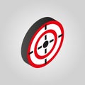 The target icon. Aim, darts symbol.3D isometric. Flat Vector