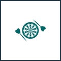 target icon. dart board. archery board. dartboard vector icon dart simple icon