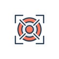 Color illustration icon for Target, goal and aim Royalty Free Stock Photo