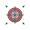 Color illustration icon for Target, goal and focal Royalty Free Stock Photo