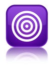 Target icon special purple square button Royalty Free Stock Photo