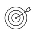 Target Icon in Linear Style with Editable Stroke Isolated on White Background. Accuracy and Strategy Sign. Vector Illustration Royalty Free Stock Photo