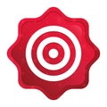 Target icon misty rose red starburst sticker button Royalty Free Stock Photo