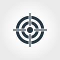 Target icon. Monochome premium design from business icons collection. UX and UI simple pictogram target icon