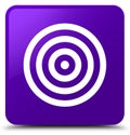 Target icon purple square button Royalty Free Stock Photo