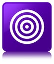 Target icon purple square button Royalty Free Stock Photo