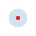 Target Icon Red Bullseye on Light Blue Circle Royalty Free Stock Photo