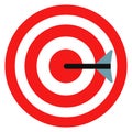 Target icon. Round red striped aim board Royalty Free Stock Photo