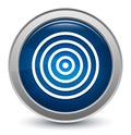 Target icon starburst shiny blue round button illustration design concept Royalty Free Stock Photo