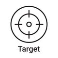 Target icon. Vector line symbol for a website, product card, presentation and mobile app, packaging or instruction. Editable Royalty Free Stock Photo