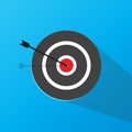 Target icon in vector shape with a blue background Royalty Free Stock Photo
