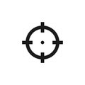 Target icon vector, sniper scope vector isolated on the white background, optical sight Royalty Free Stock Photo
