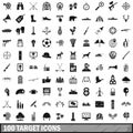 100 target icons set, simple style Royalty Free Stock Photo