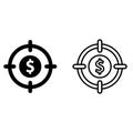 Target icons vector set. aim illustration sign collection. lead symbol.
