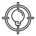 Target idea bulb icon outline vector. Curiosity brain idea