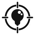 Target idea bulb icon simple vector. Curiosity brain idea